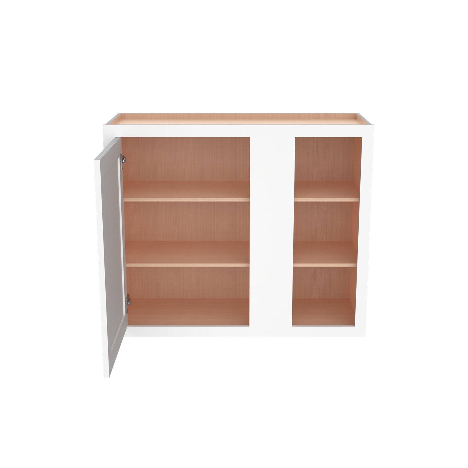 Inset Origami White RTA 36"W x 30-42"H x 13.5"D 3-Size Blind Corner Wall Cabinet with 2-3 Shelves