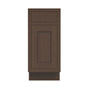 Inset Truffle Brown RTA 12-21"W x 34.5"H x 25"D 4-Size Single Drawer Base Cabinet with 1 Door