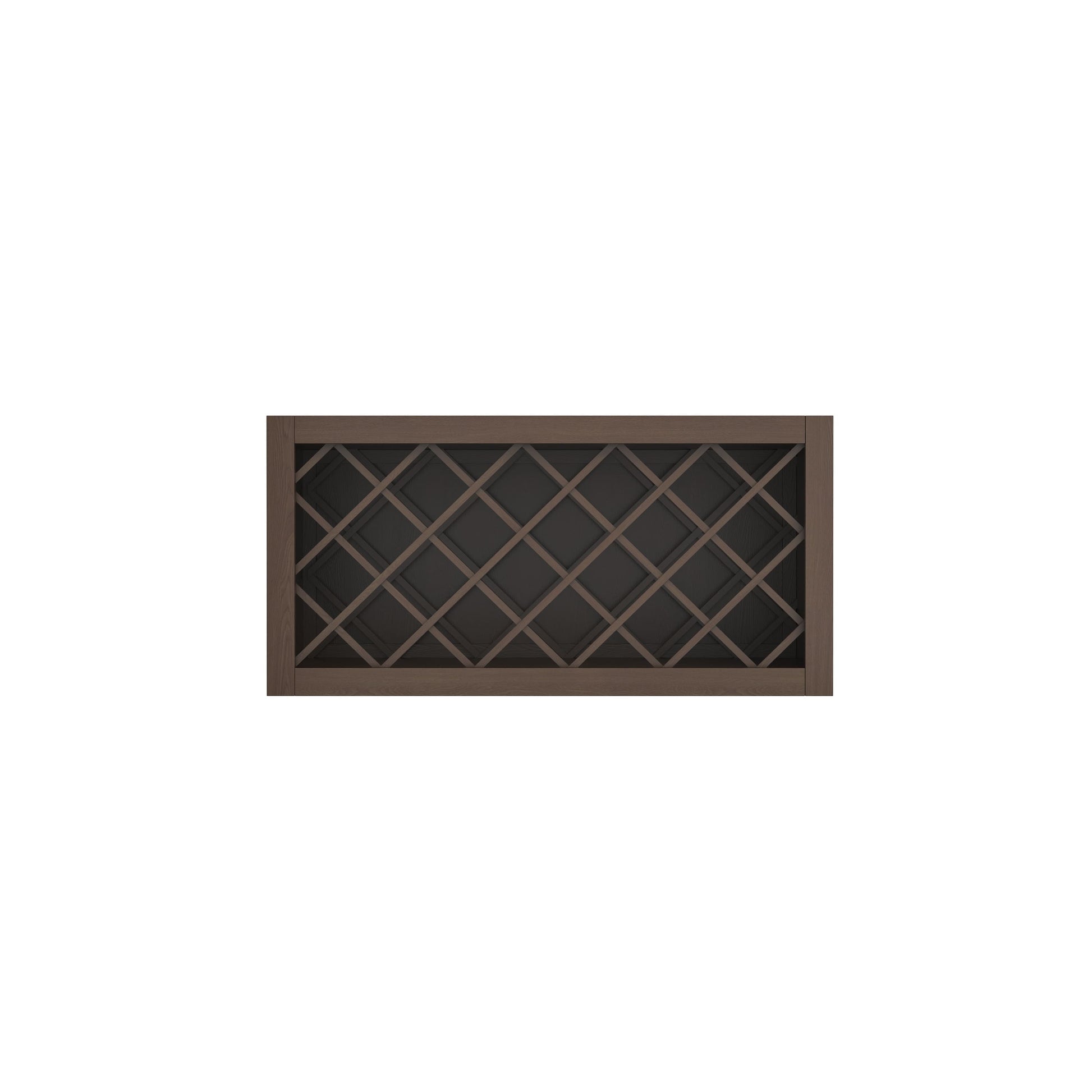 Inset Truffle Brown RTA 24-36"W x 15-30"H x 13.5"D 5-Size Diamond Lattice Wine Grid Wall Rack Cabinet