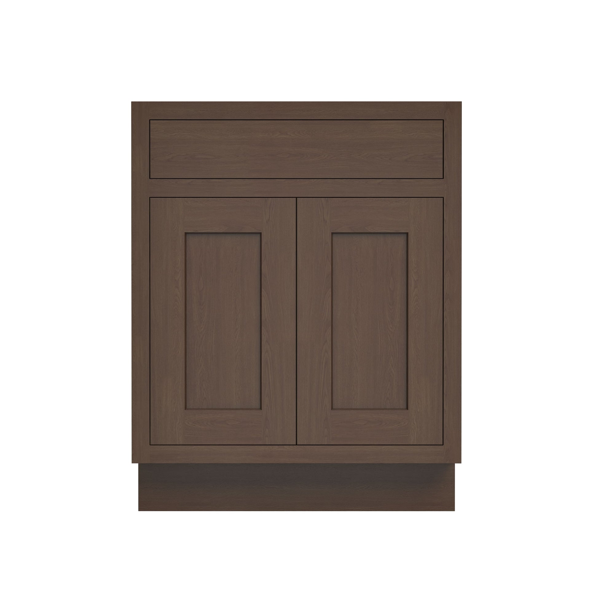 Inset Truffle Brown RTA 24-36"W x 34.5"H x 25"D 5-Size Single Drawer Base Cabinet with 2 Doors