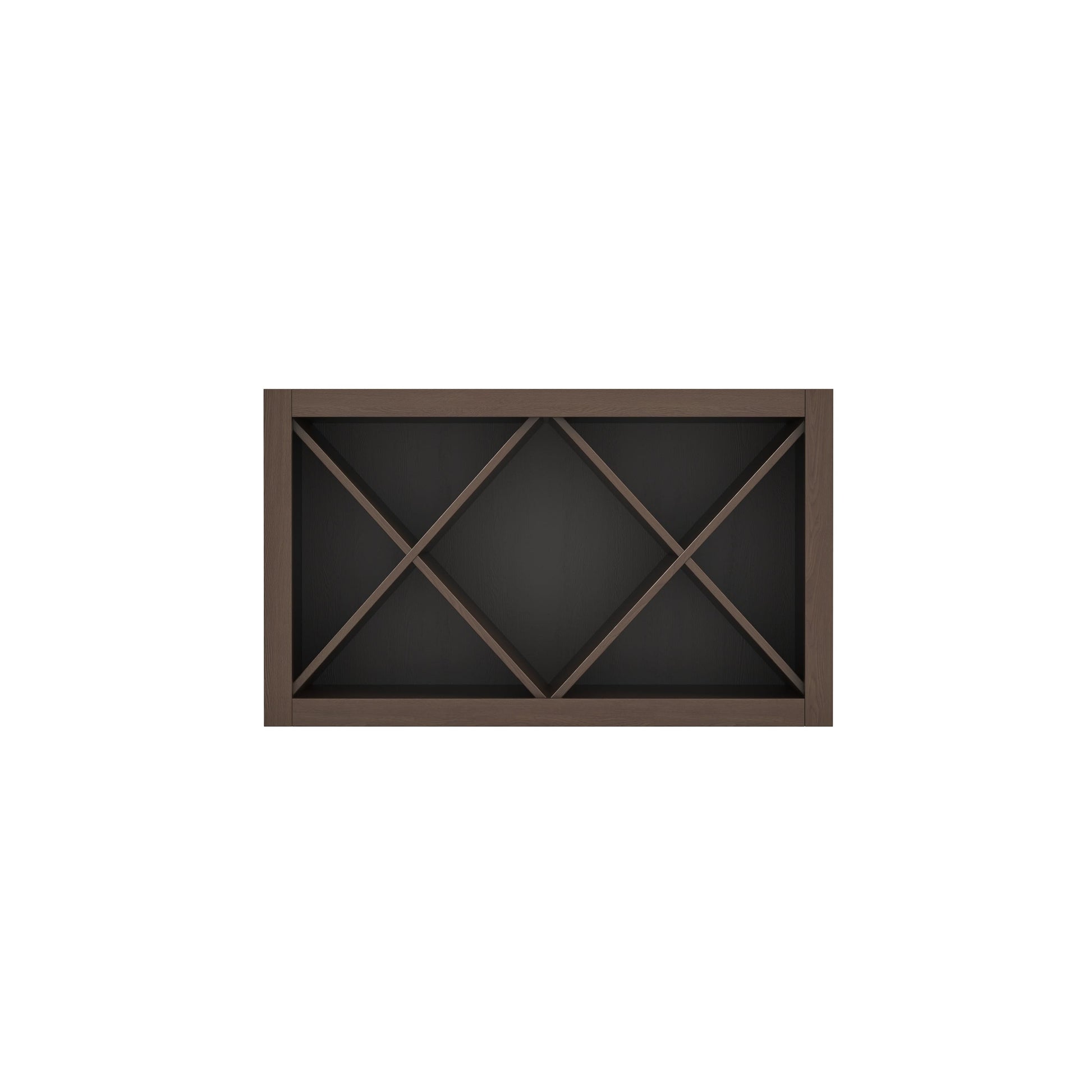 Inset Truffle Brown RTA 30-36"W x 15-18"H x 13.5"D 4-Size X-Shaped Wine Grid Wall Rack Cabinet