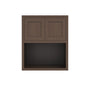 Inset Truffle Brown RTA 30"W x 30-42"H x 25"D 3-Size Double Doors Wall Cabinet with Microwave Opening
