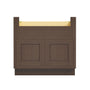 Inset Truffle Brown RTA 33-39"W x 34.5"H x 25"D 3-Size Farm Sink Base Cabinet with 2 Doors