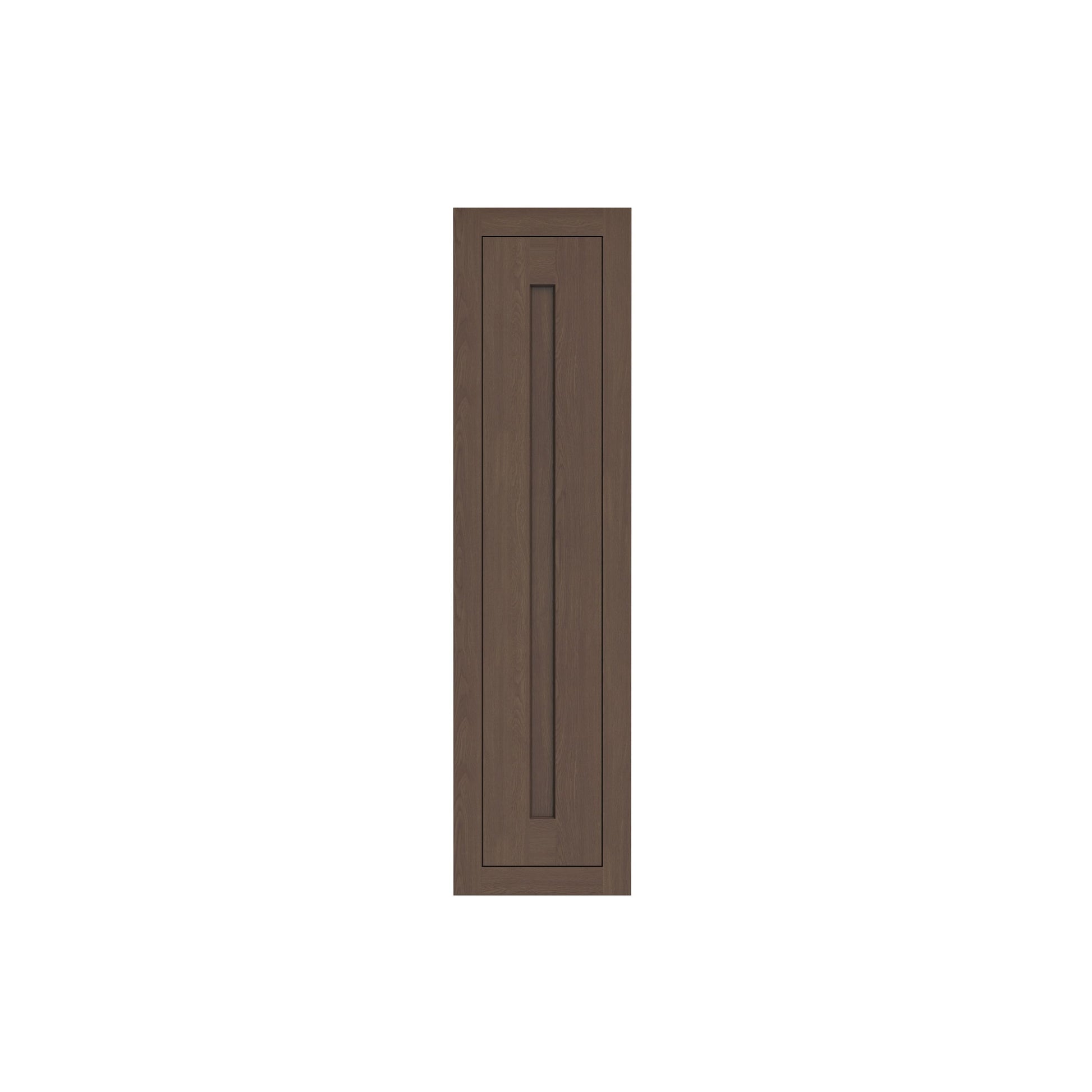Inset Truffle Brown RTA 9-21"W x 30-42"H x 13.5"D 15-Size Single Door Wall Cabinet