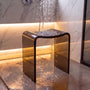 Resin Stone Freestanding Shower Stool with Gently Curved Seat