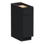 Slim Ebony Black Shaker RTA 12"/15"/18"/21"W x 34.5"H x 24"D Standard Base Cabinet with 1 Drawer and 1 Door