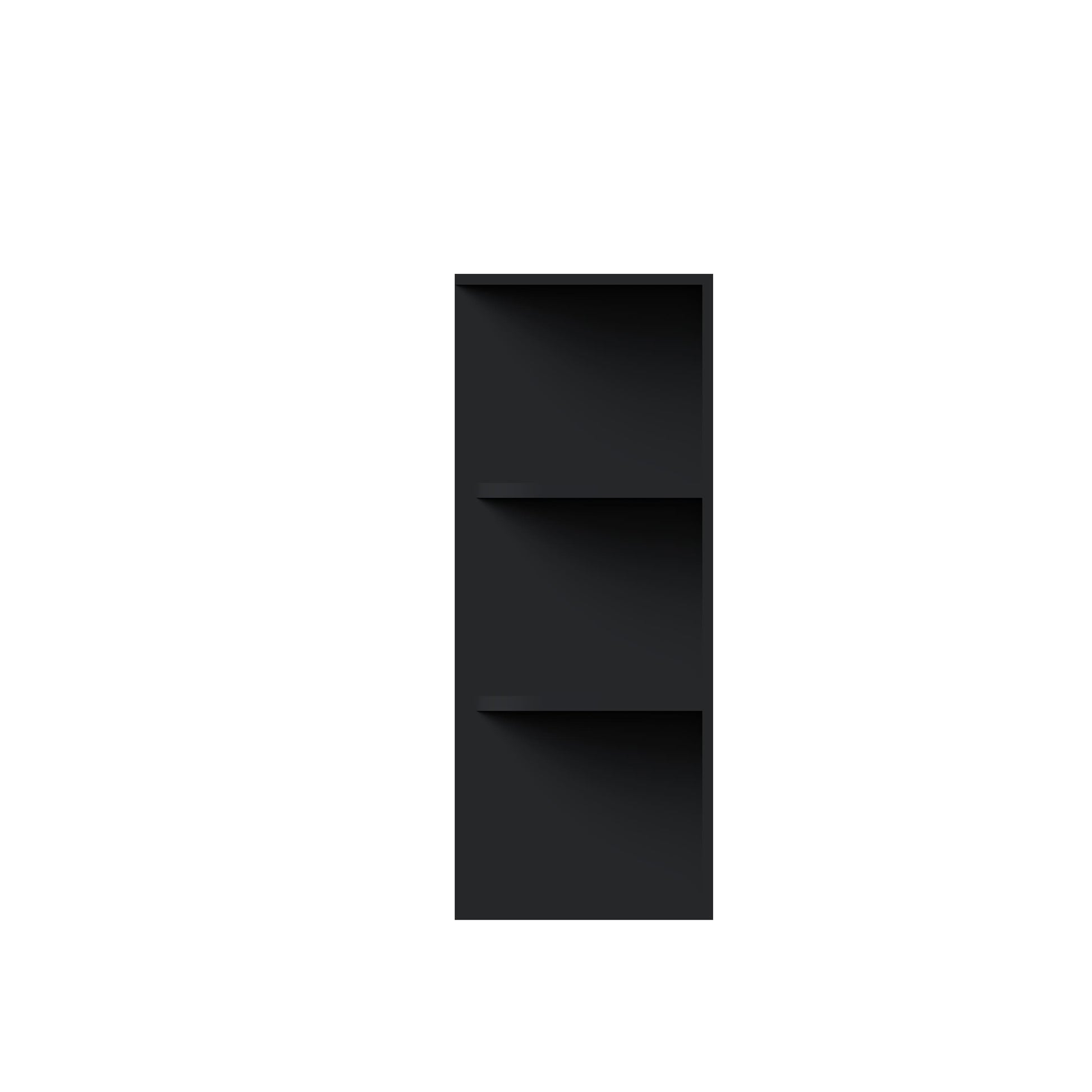 Slim Ebony Black Shaker RTA 12"W x 30"/36"/42"H x 9"D Wall Open Shelf with 3/4 Layers