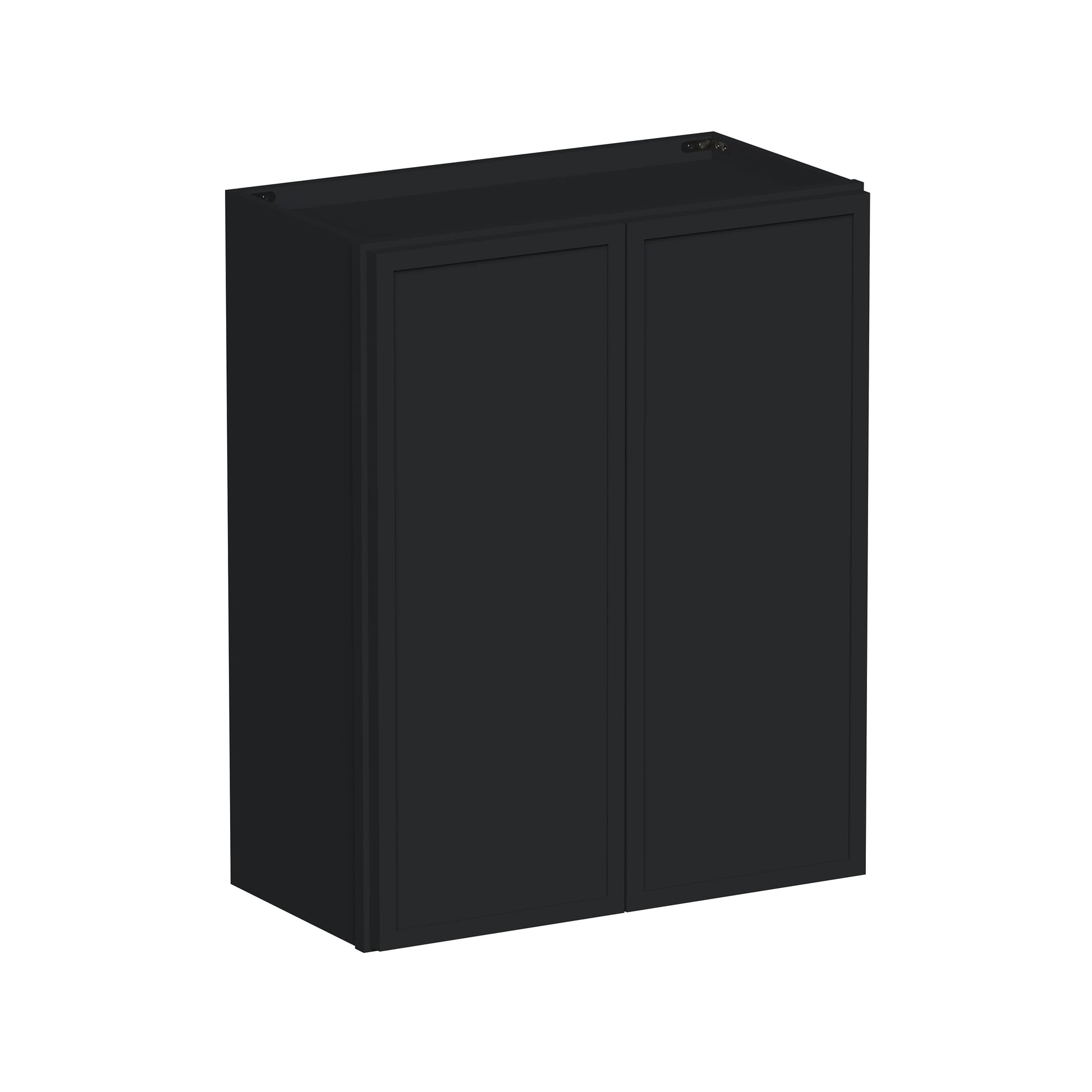 Slim Ebony Black Shaker RTA 24"-36"W x 30"/36"/42"H x 12"D 15-Size Standard Wall Cabinet with 2 Doors