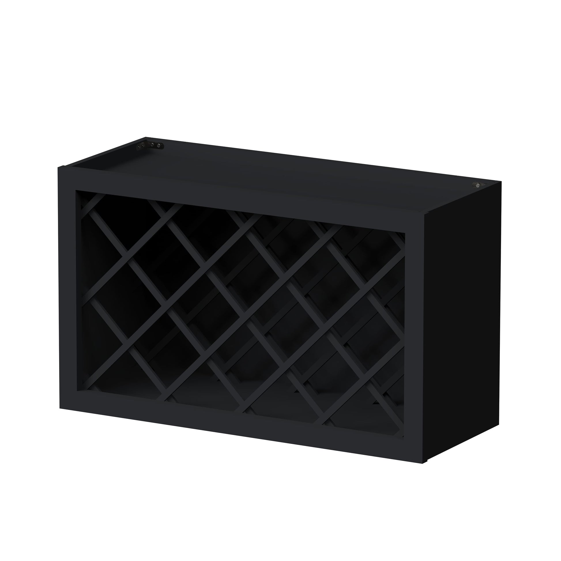 Slim Ebony Black Shaker RTA 30"W x 18"H x 12"D Wine Rack Wall Cabinet