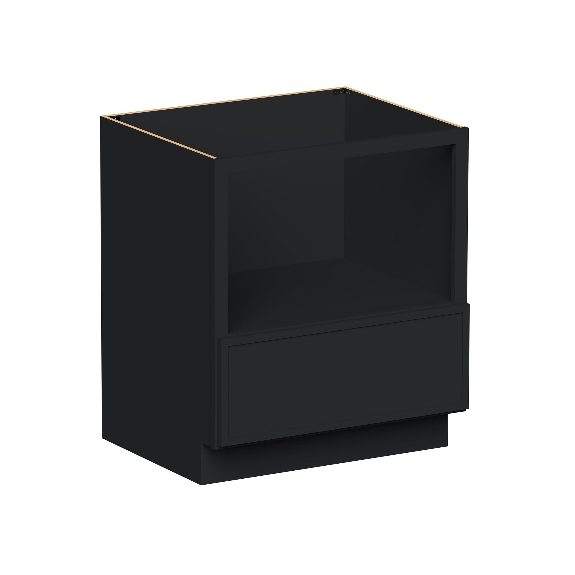 Slim Ebony Black Shaker RTA 30"W x 34.5"H x 24"D Base Microwave Cabinet with 1 Drawer