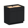 Slim Ebony Black Shaker RTA 33"/36"/39"/42"W x 34.5"H x 24"D Standard Base Cabinet with 2 Drawers and 2 Doors