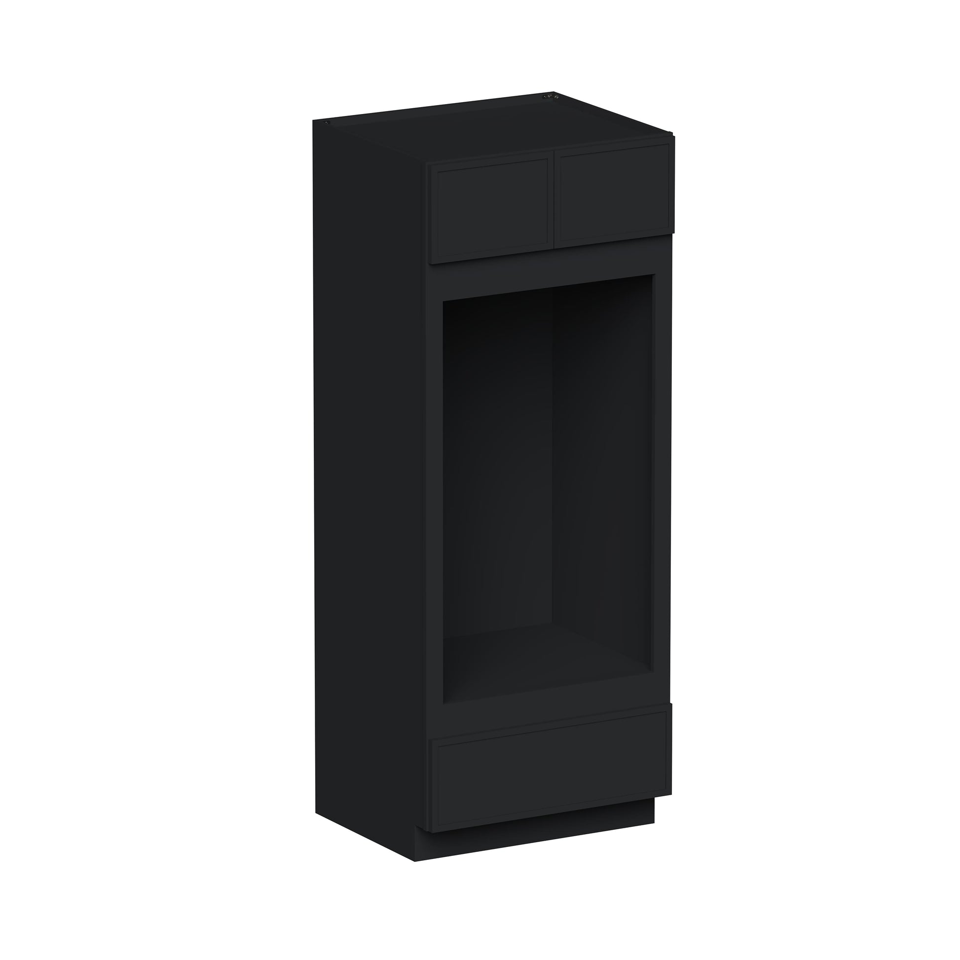 Slim Ebony Black Shaker RTA 33"W x 84"/90"/96"H x 27"D Double Oven Cabinet with 1 Drawer and 2 Doors