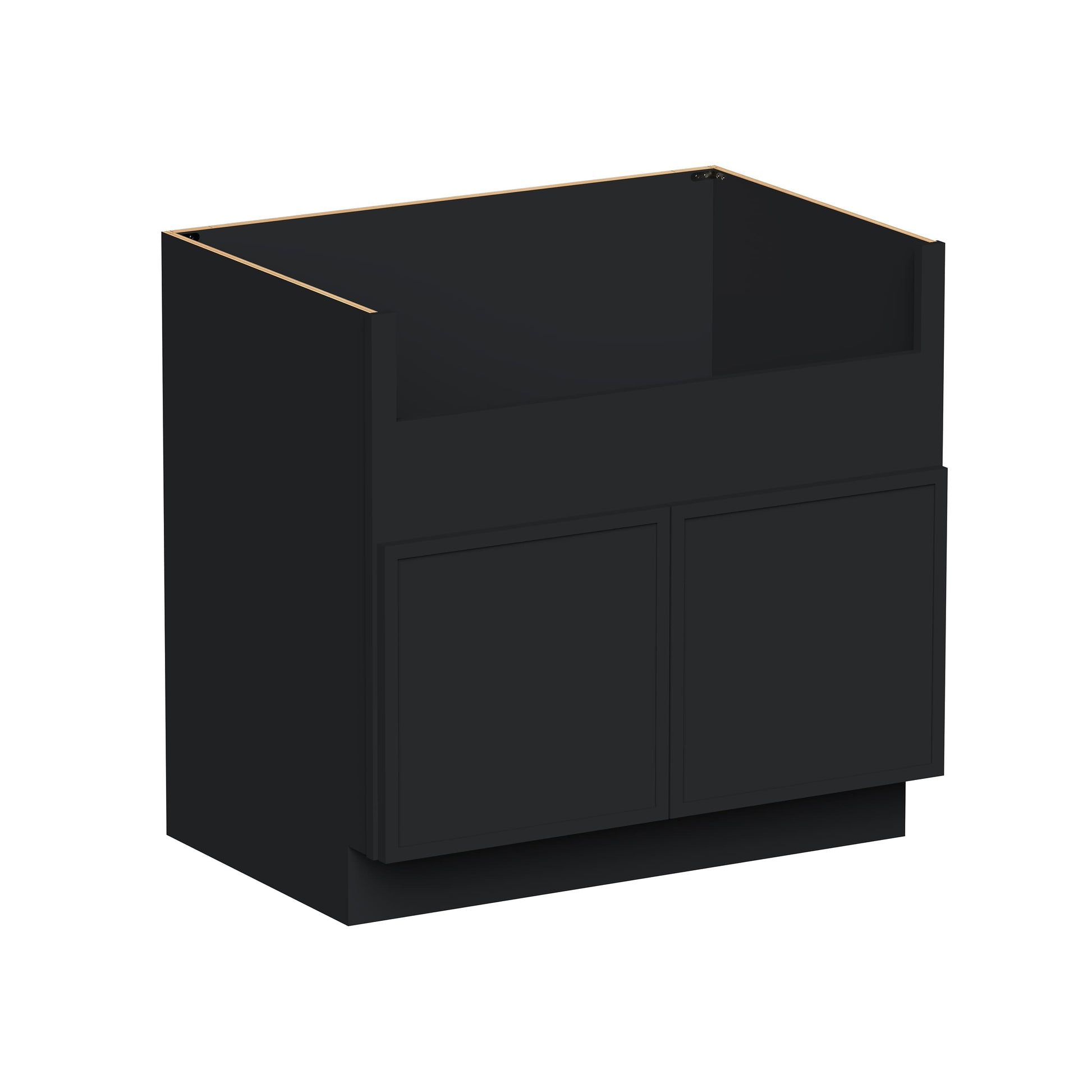 Slim Ebony Black Shaker RTA 36"W x 34.5"H x 24"D Farm Sink Base Cabinet with 2 Doors
