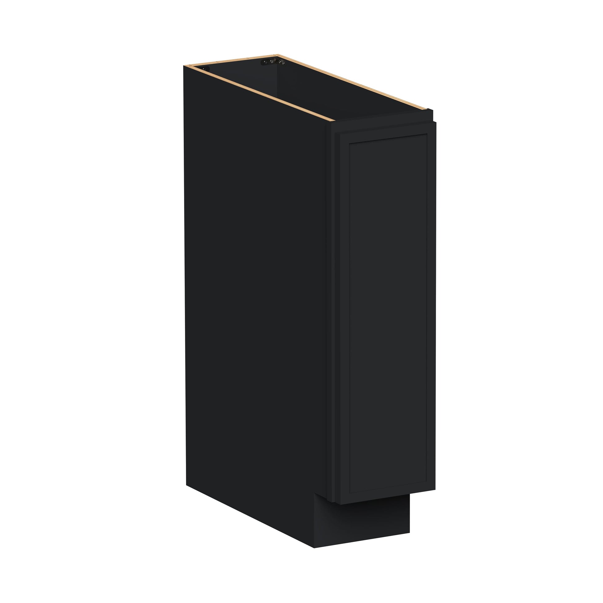 Slim Ebony Black Shaker RTA 9"/18"/21"W x 34.5"H x 24"D Full Height Door Base Cabinet with Single Door