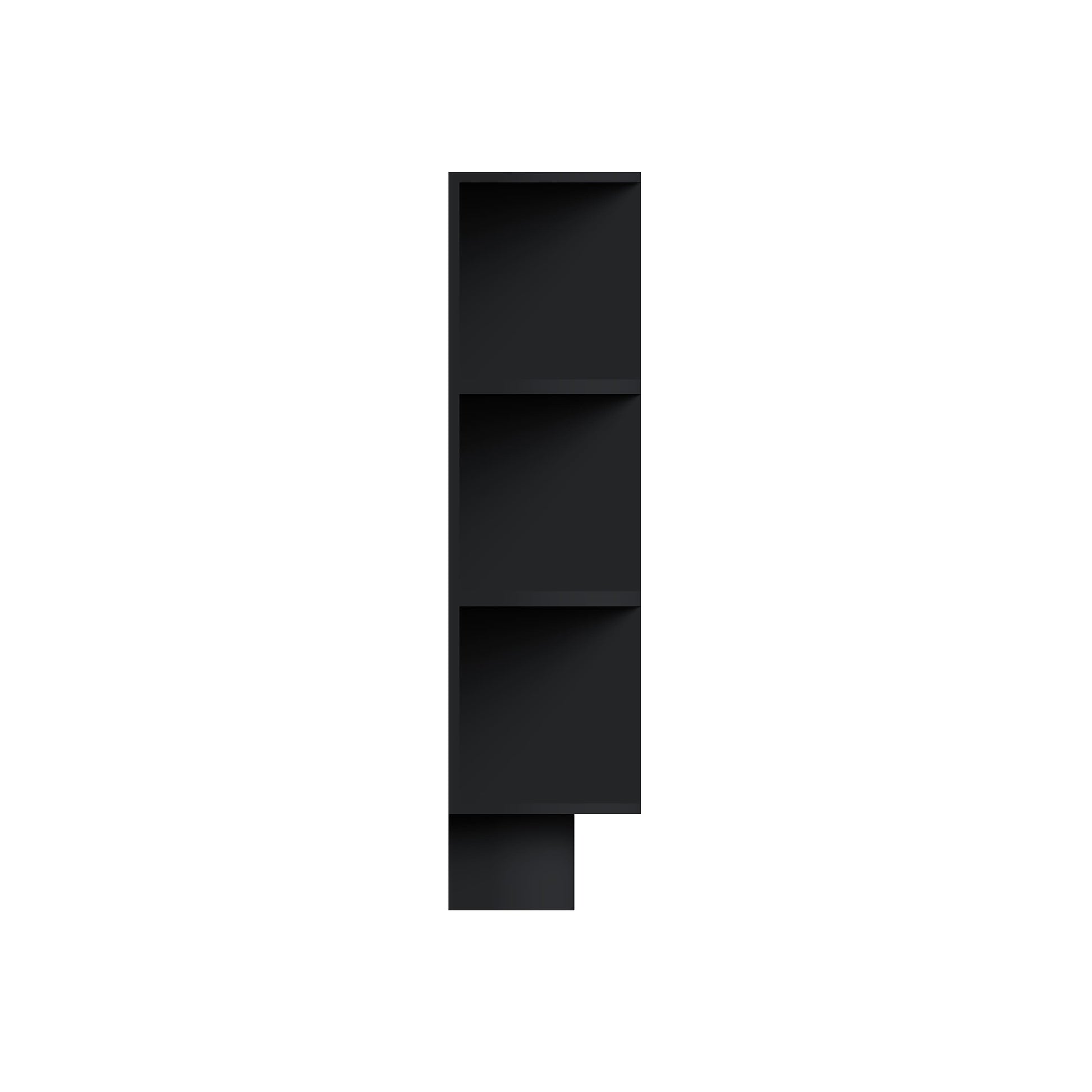 Slim Ebony Black Shaker RTA 9"W x 34.5"H x 24"D Base End Shelf with 4 Layers