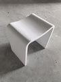 Solid Surface U-Shaped Shower Stool in Matte White / Matte Black