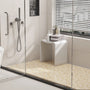 Solid Surface U-Shaped Shower Stool in Matte White / Matte Black