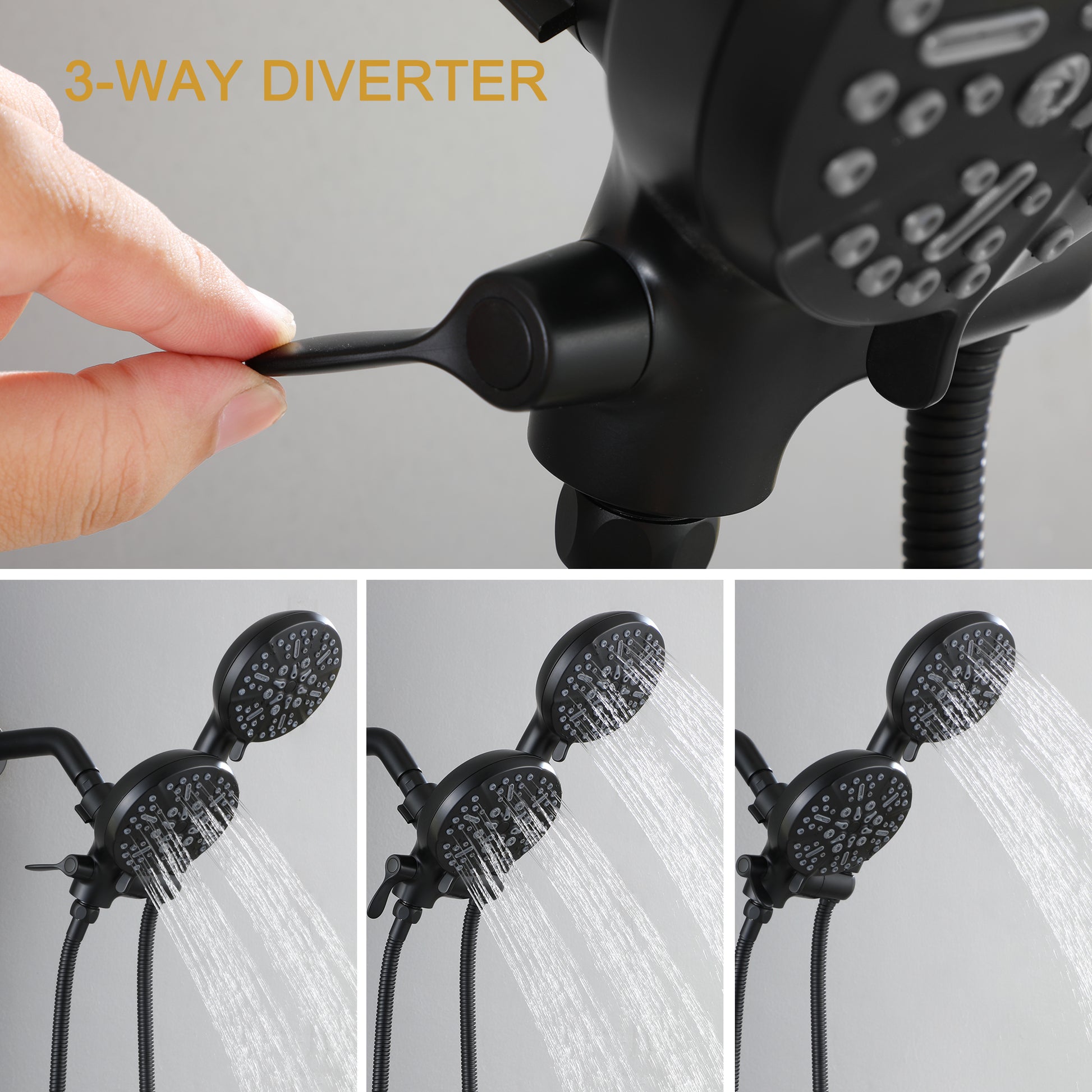 4.72" Wall Mount Dual Shower Heads with Multiple Spray Patterns