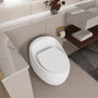 Egg Shape 1-Piece Toilet in Glossy White with 1.28 GPF Single Flush