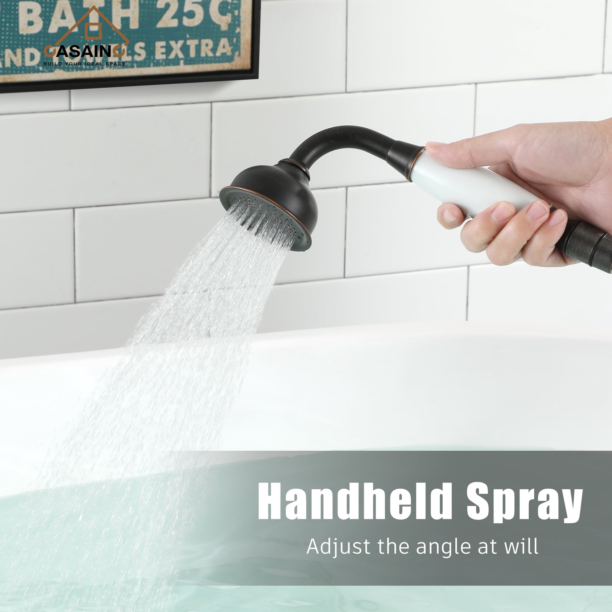 CASAINC Freestanding Bathtub Faucet with Hand Shower in Matte Black and More