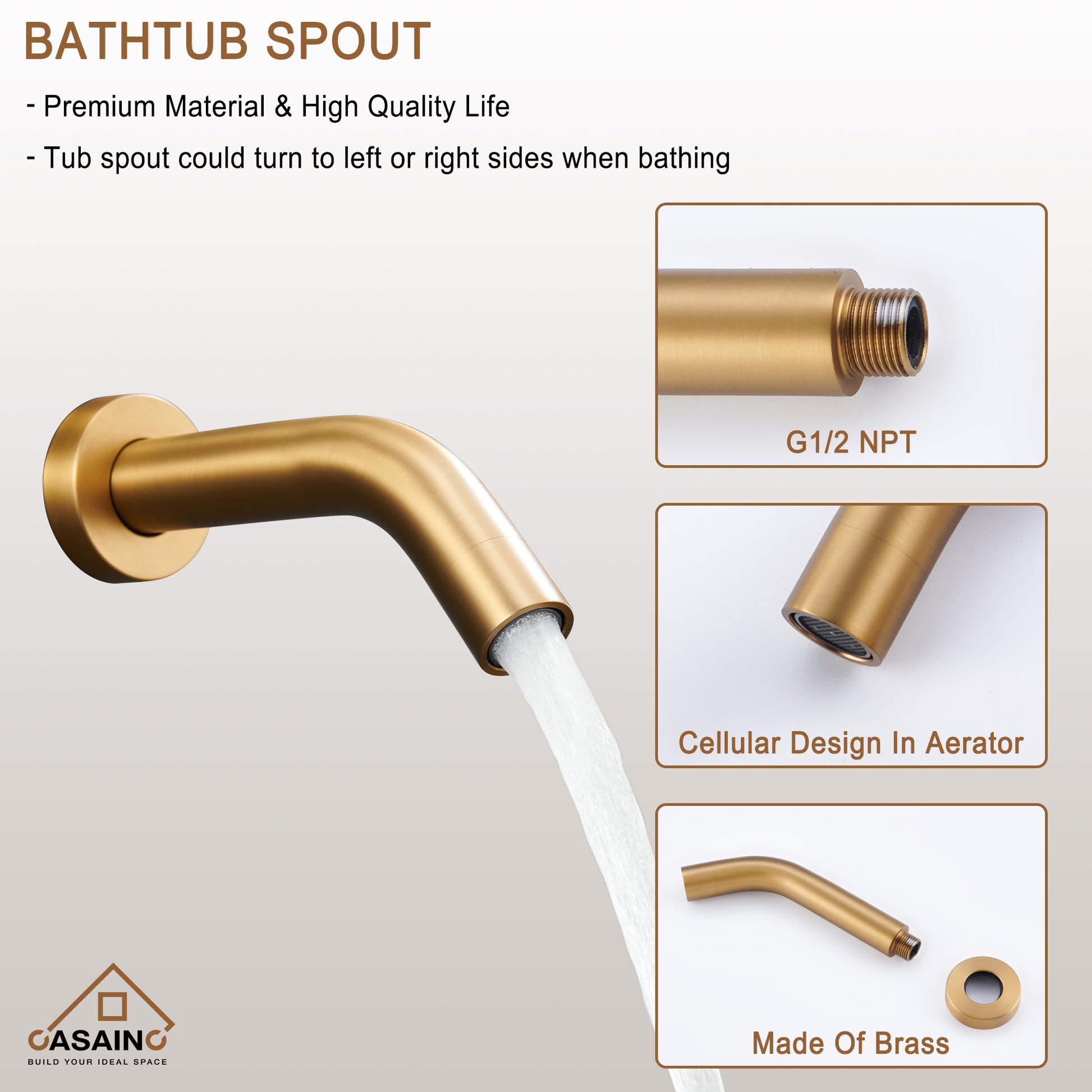 CASAINC 8.3 inch Wall-mounted Rain Shower Faucet with Pressure Balanced Valve