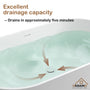 CASAINC 59/69" Solid Surface Bathtubs, Stone Resin Freestanding Tubs, Contemporary Oval Soaking Tub with Overflow and  Drain, Matte White