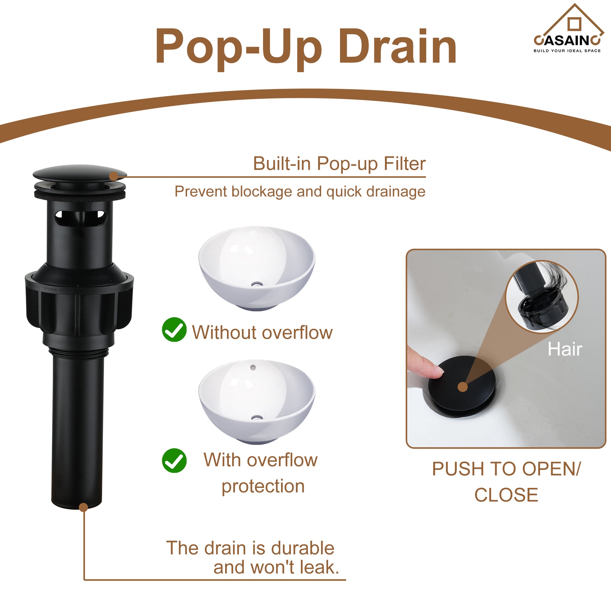 Single Handle Bathroom Basin Faucet with Drainer and Deckplate