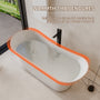69" Freestanding Solid Surface Bathtub with Dual Sloped Headrests
