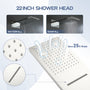 22" Wall Mounted Stainless Steel Shower Systems With Handheld Shower