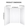 White Solid Surface 3-Piece Glue Up Alcove Shower Wall Surround