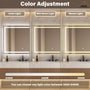 Frameless Rectangular LED Bathroom Mirror with Anti-Fog, Shatter-Proof