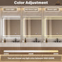 Frameless Rectangular LED Bathroom Mirror with Anti-Fog, Shatter-Proof