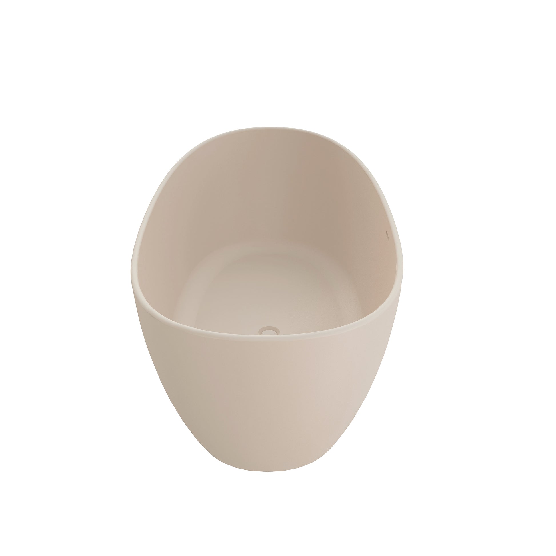 65" Double-Ended Freestanding Solid Surface Bathtub with Modern Cream-Style Soaking