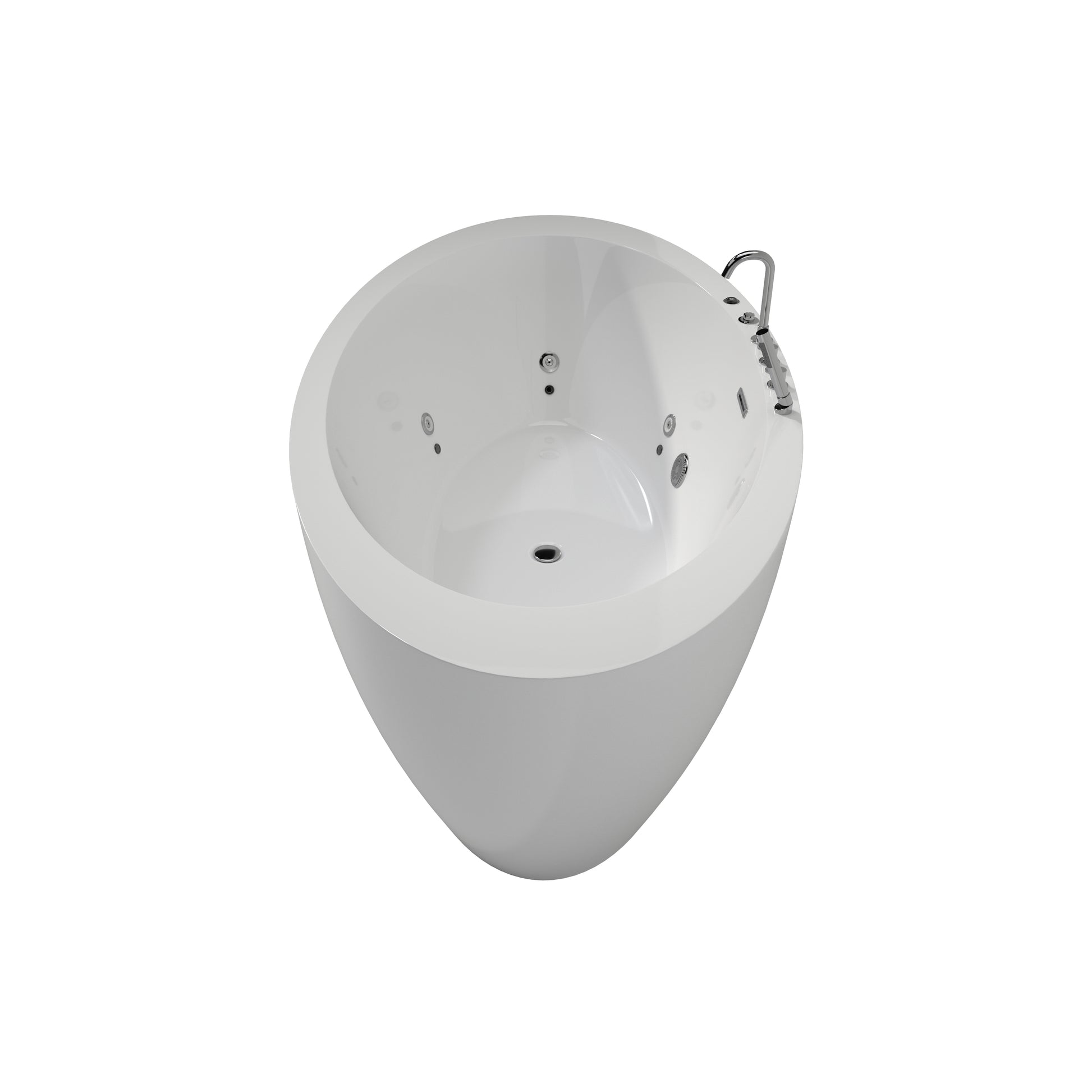 71" Minimalist Massage Freestanding Bathtub with LED Mood Light & Ergonomic Deep Soak