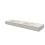 59.5 in. Solid Surface Double Wall-Mounted Basin Sink with 2 Faucet Holes