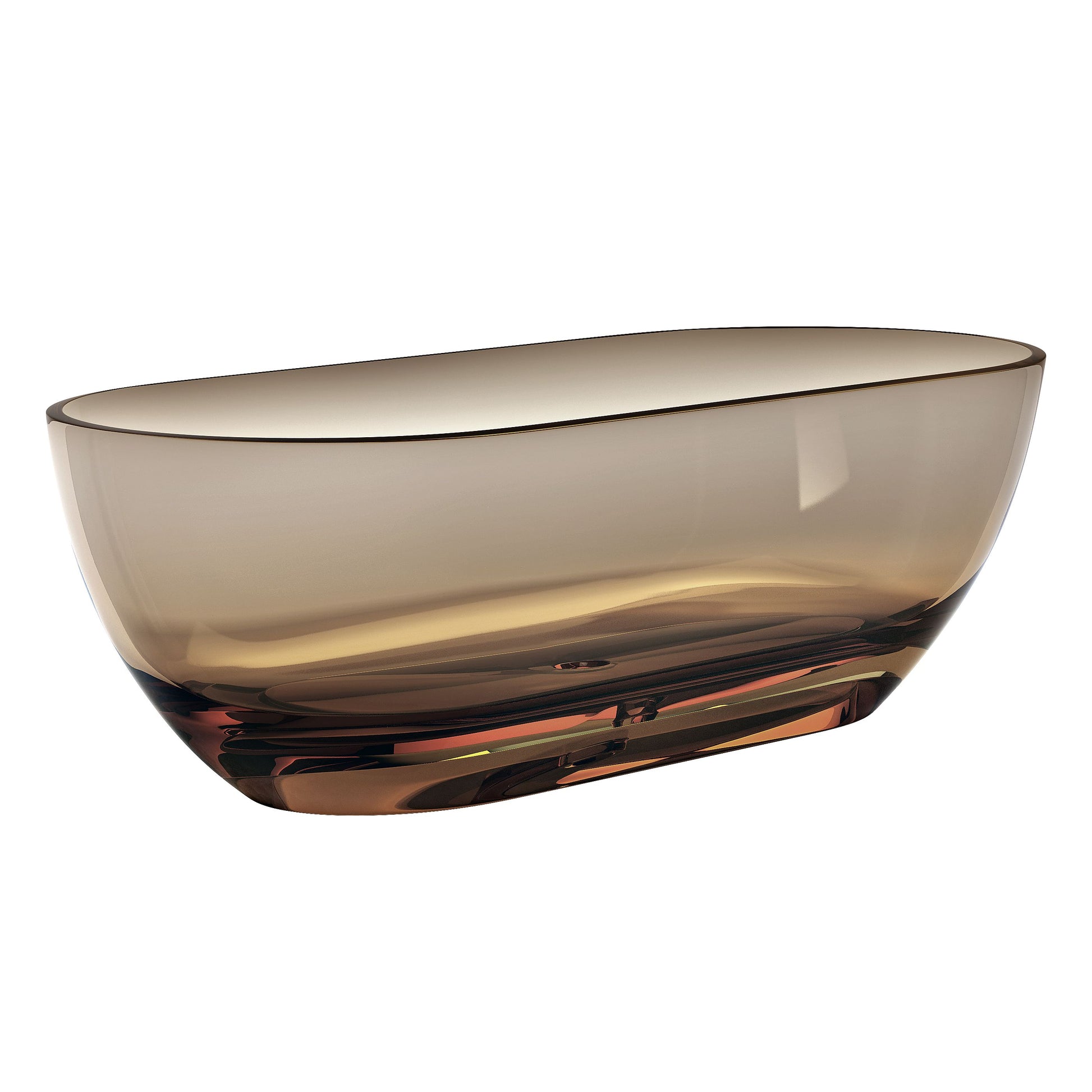 69" Coffee Pure Resin Freestanding Bathtub with Ergonomic Soaking Comfort
