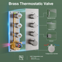 12" Thermostatic Shower System with Rainfall Showerhead & 6 Body Jets