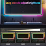 Tempered RGB LED Bathroom Mirror with Smart Controls & Anti-Fog