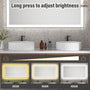 Tempered Glass LED Mirror with Aluminum Frame for Bathroom Vanity