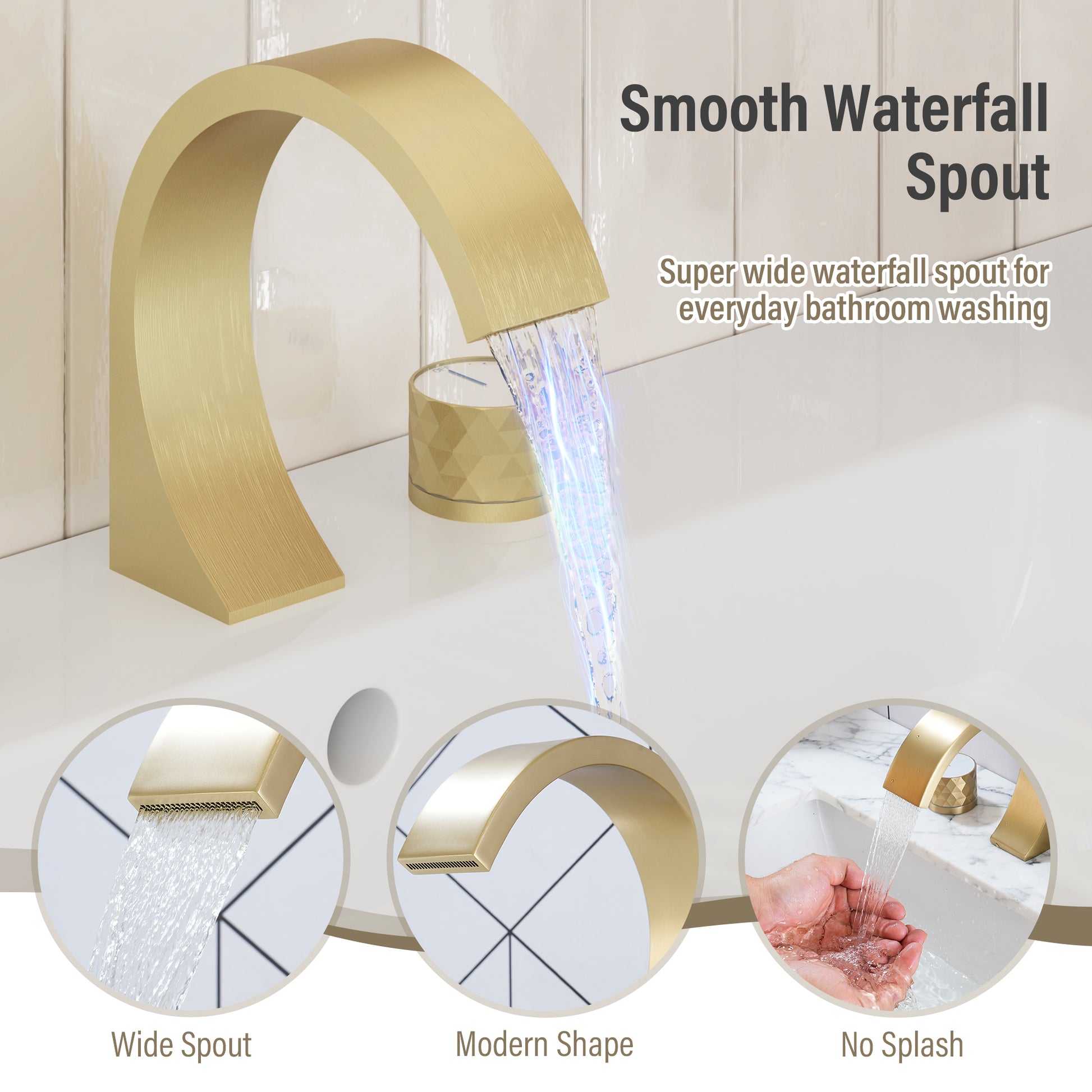 Modern Design 2-Handle Centerset Bathroom Faucet with Pop-up Drain