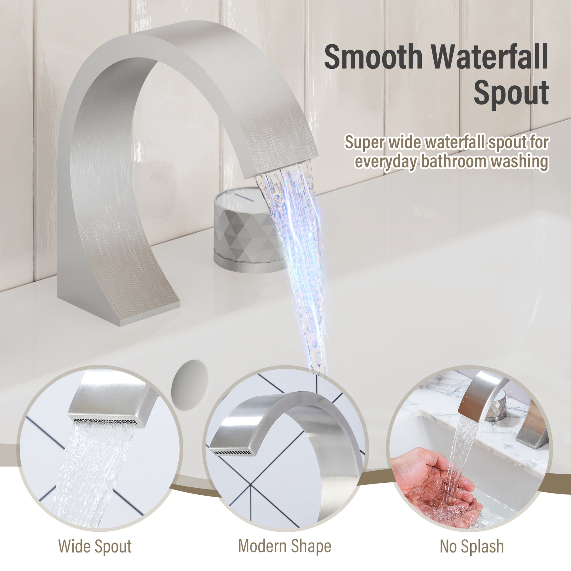 Modern Design 2-Handle Centerset Bathroom Faucet with Pop-up Drain