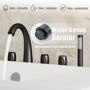 3-Handle Deck-Mounted Waterfall Roman Tub Faucet with Hand Shower