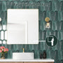 Tempered Glass Wall-Mounted Mirror with Gold Metal Frame