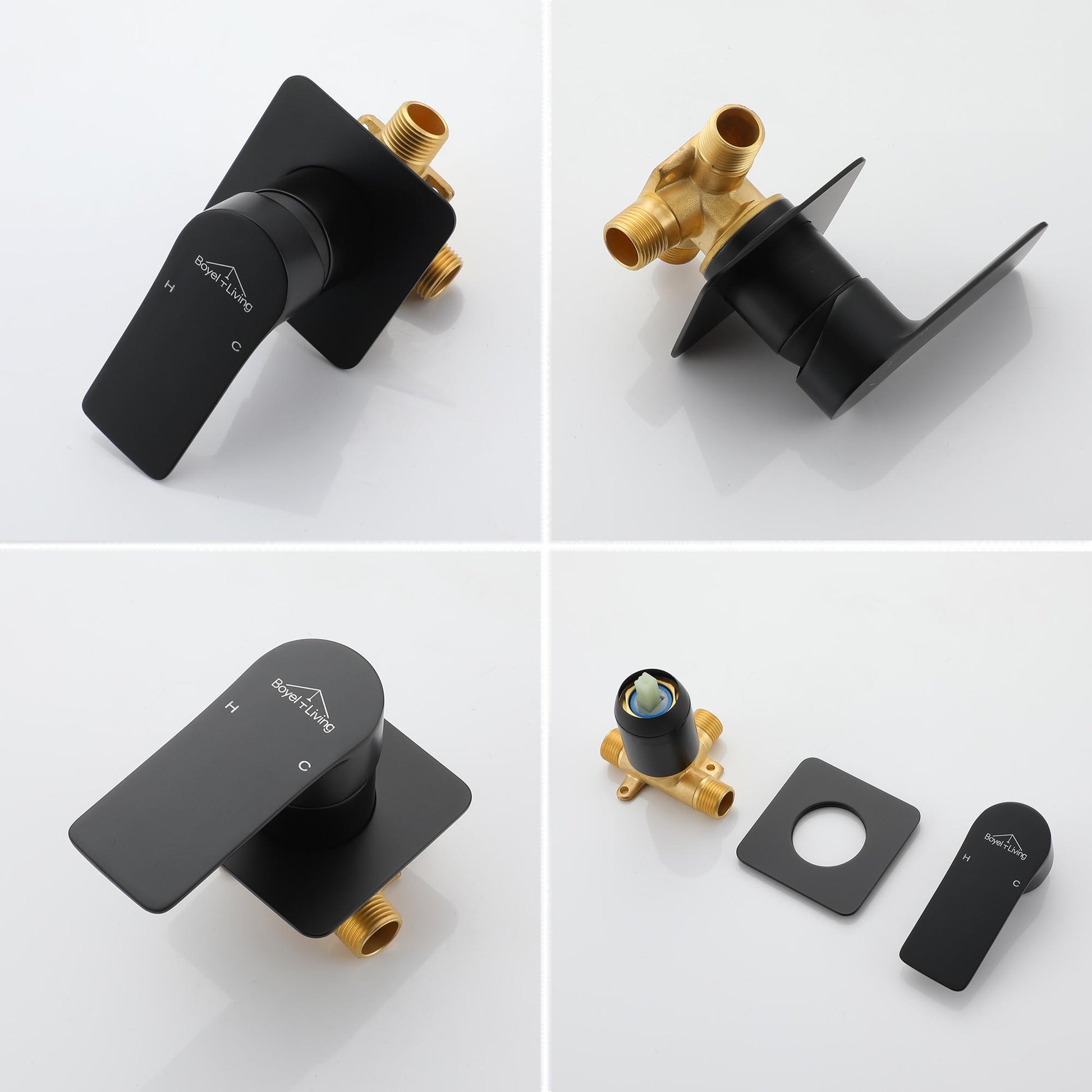 Wall Mounted Single Handle Solid Brass Lavatory Bathroom Faucet with Rough-In Valve