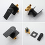 Wall Mounted Waterfall Bathroom Sink Faucet in Matte Black & Brushed Gold