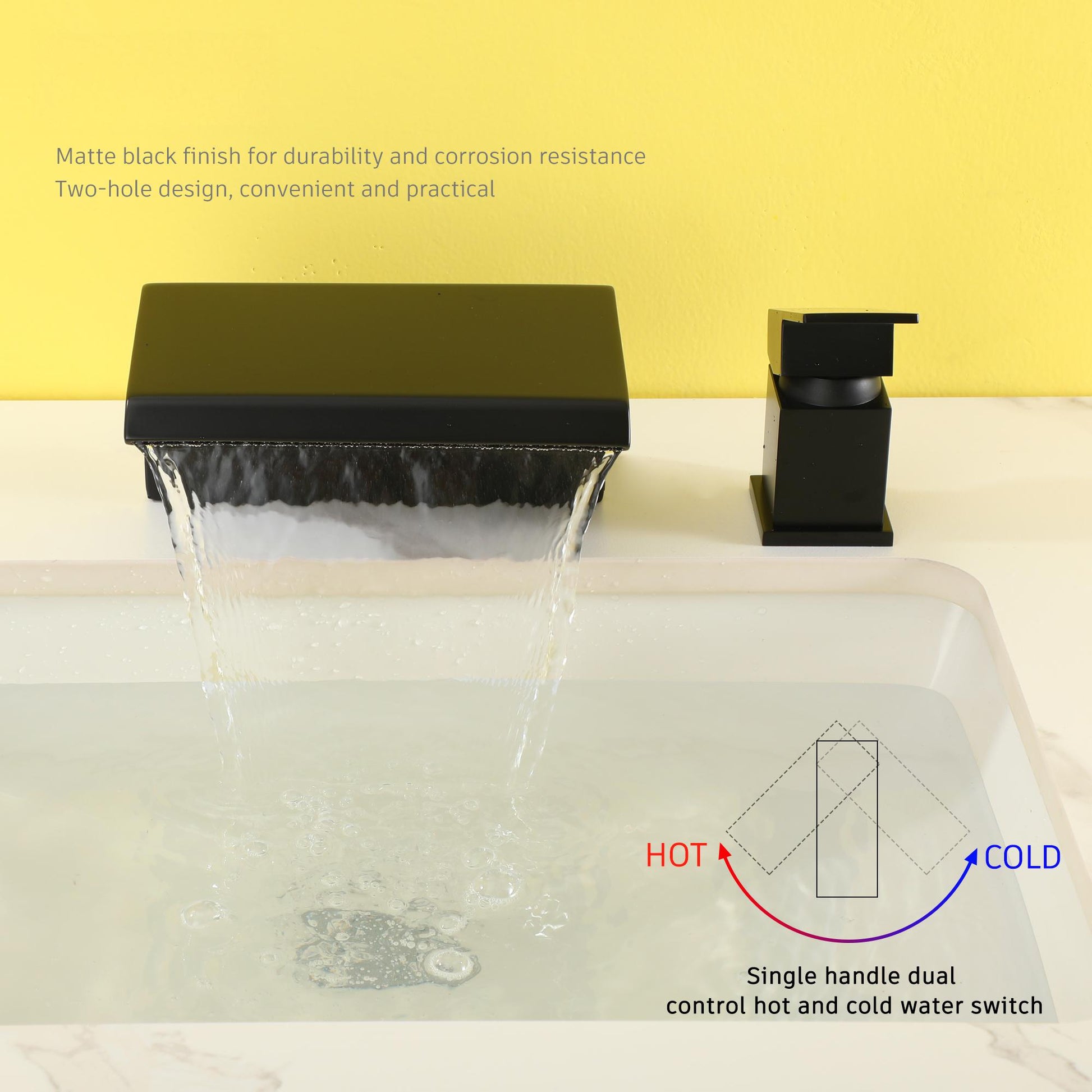 8" Widespread Single-Handle Bathroom Faucet in Matte Black