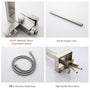 Single Handle Freestanding Tub Faucet with Hand Shower in Brushed Nickel