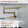Wall Mount Pot Filler Kitchen Faucet with 360° Rotating Arm & Fast-Flow Aerator