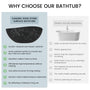 63" Artistic Marble Sculptural Solid Surface Freestanding Soaking Bathtub
