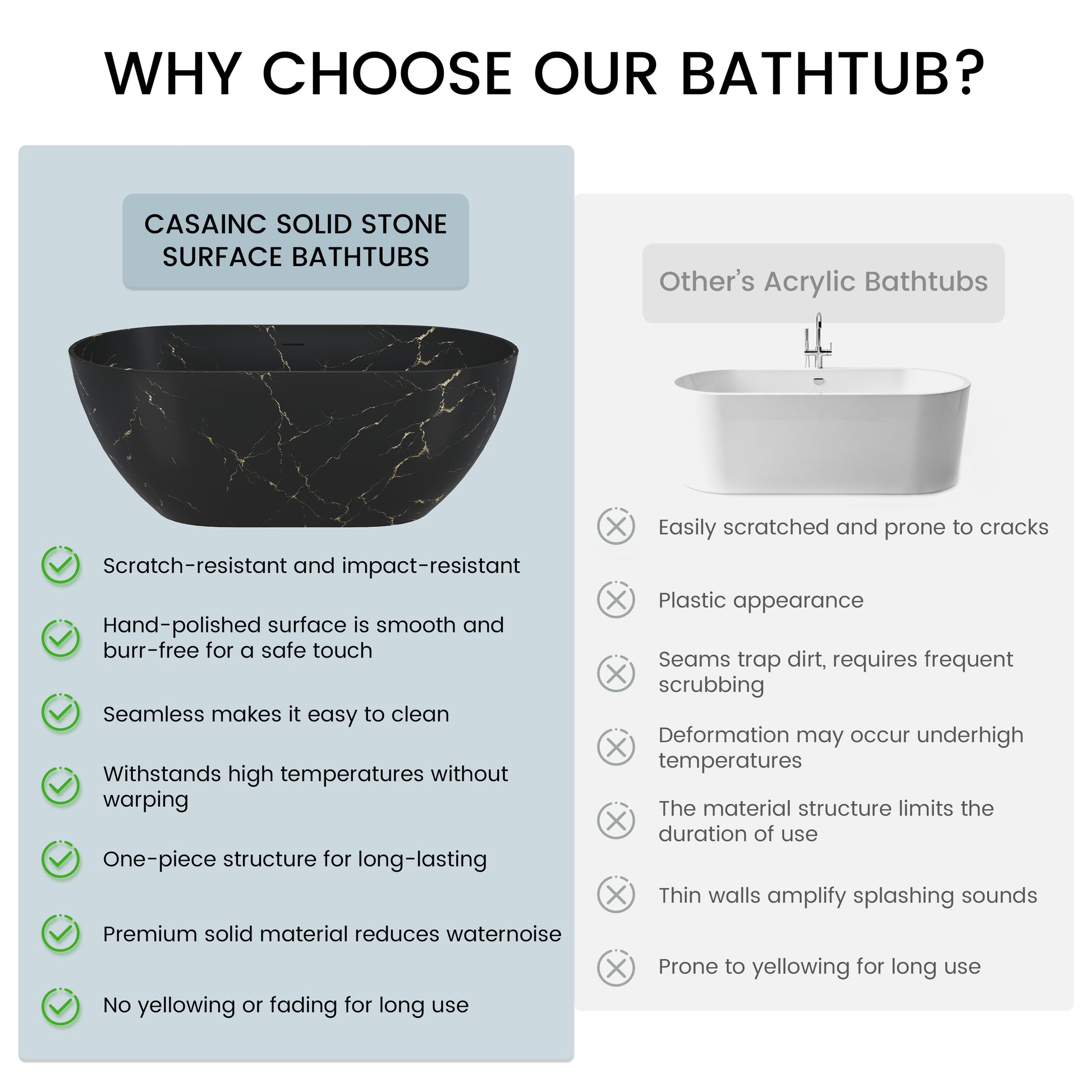 59" Oval Solid Surface Freestanding Bathtub with Black & Gold Star River Pattern